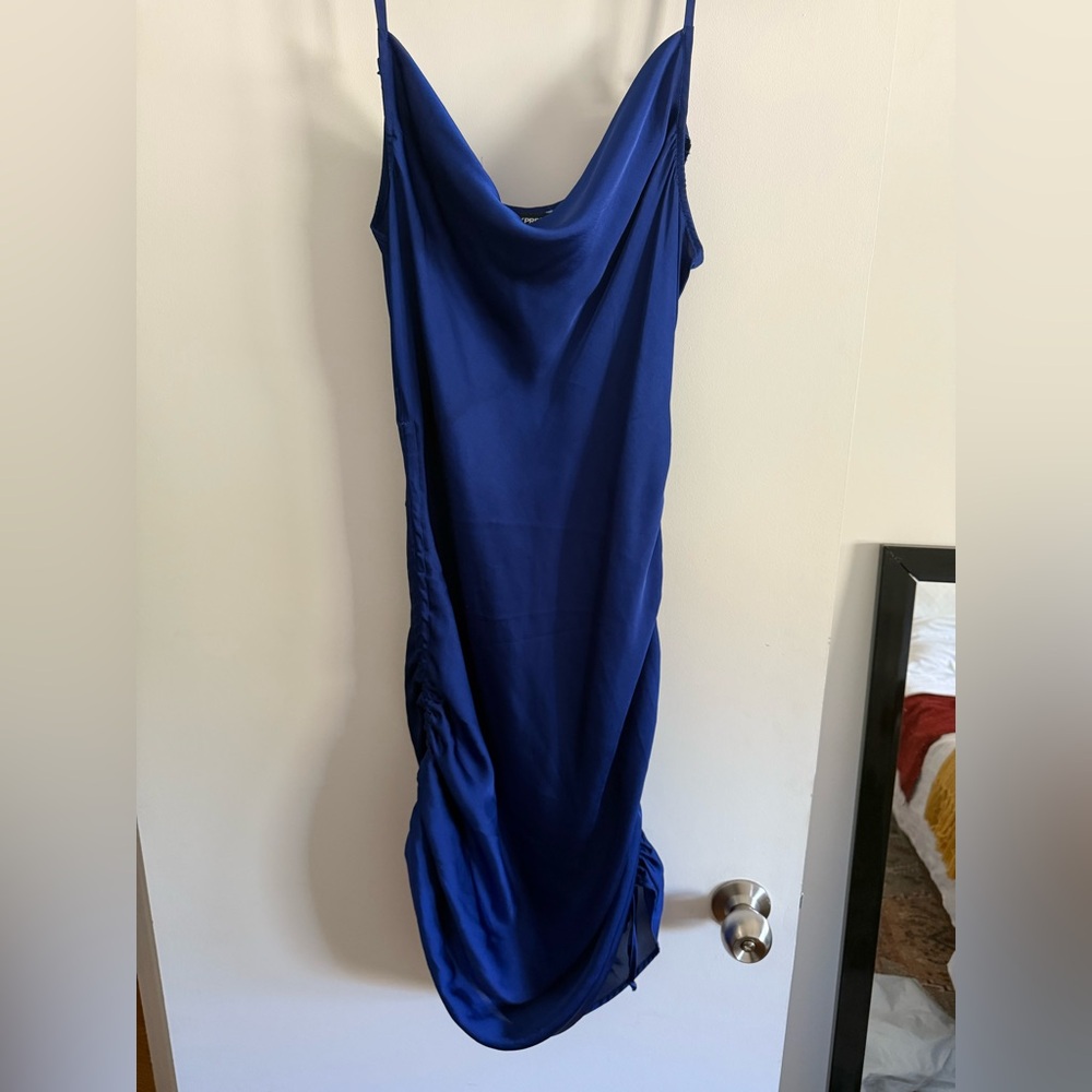 Blue slip dress